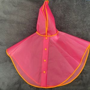 NWT pink rain poncho (6-18m)